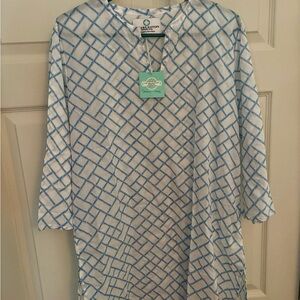 CHARLESTON SHOE CO. Blue and White beach cover up. New with tags!